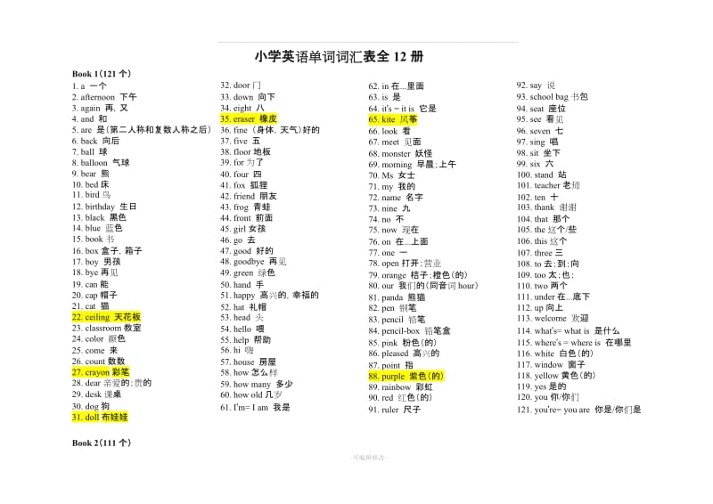 小学英语单词表 全12册.doc_第1页