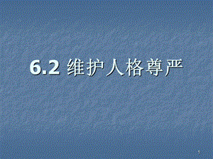 維護(hù)人格尊嚴(yán)ppt課件