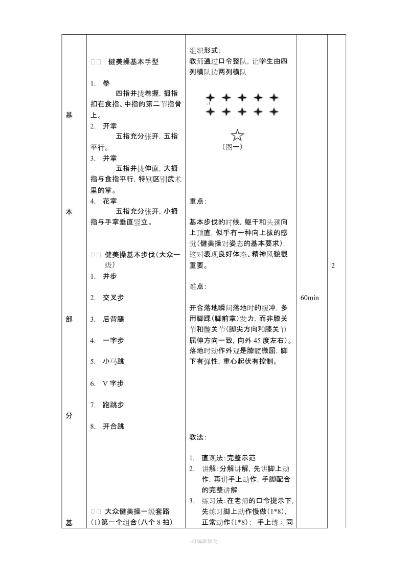 大众一级健美操教案全套.doc_第3页