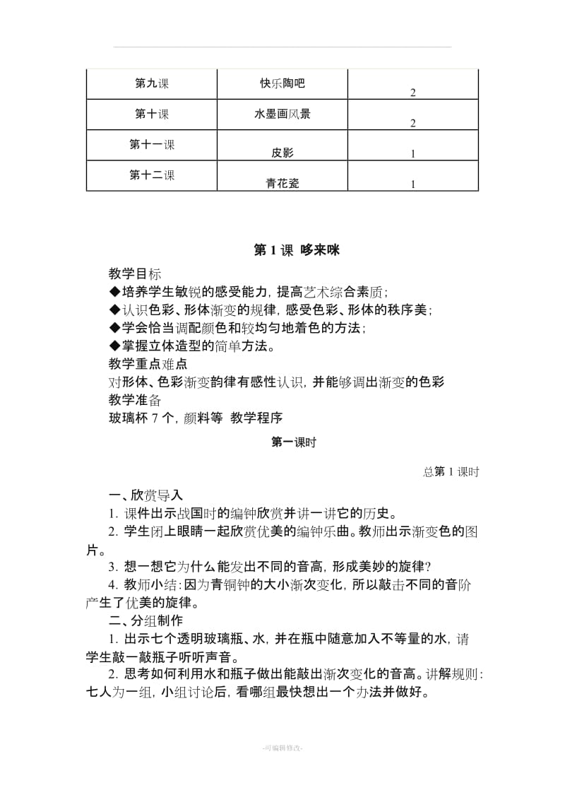 五年级美术上册教学计划.doc_第3页