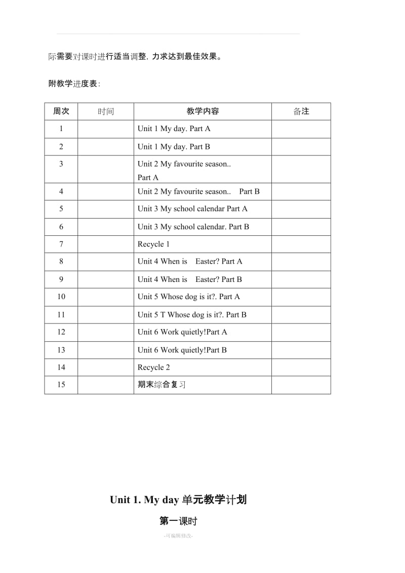 人教版pep五年级下册英语全册教学设计.doc_第3页