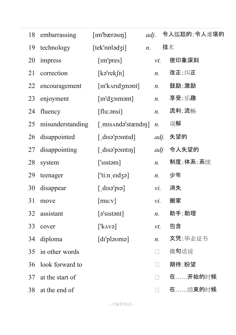 外研社高一英语必修1单词表.doc_第2页