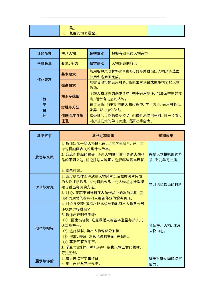 上海教育出版社四年级第一学期美术教案.doc_第3页