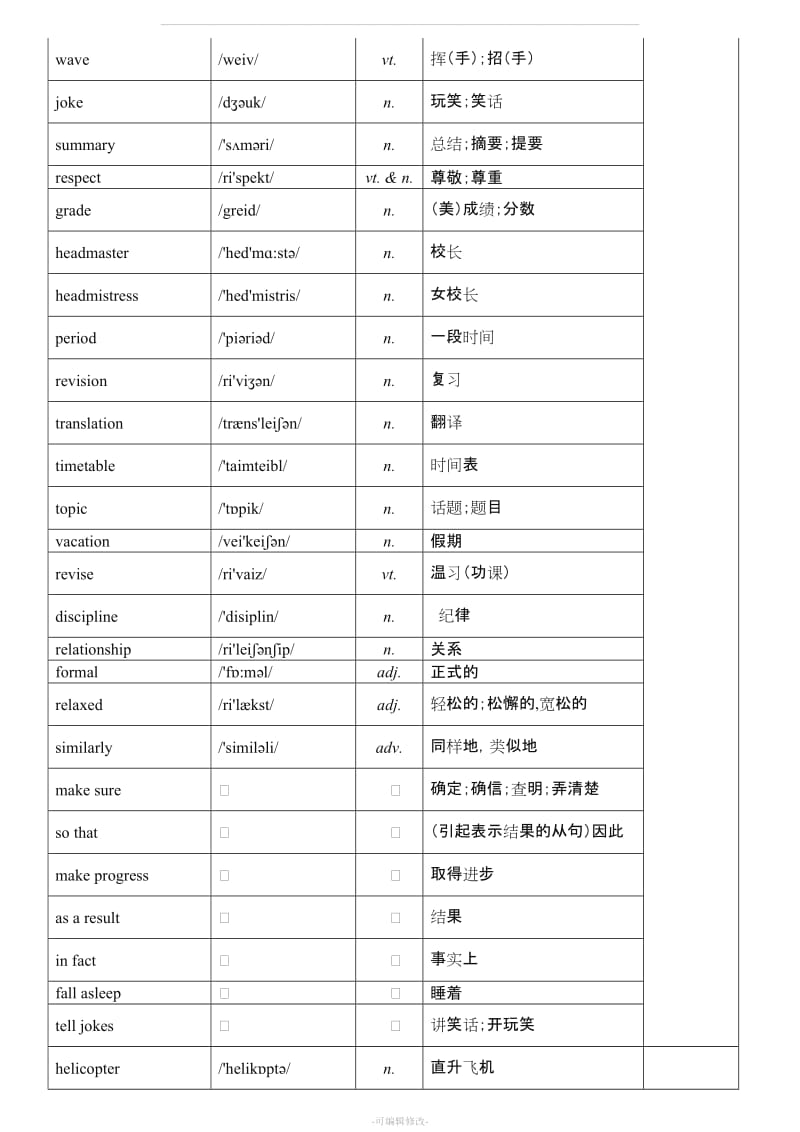 外研版高中英语单词汇总表(带音标).doc_第3页