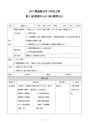 二年級(jí)上冊(cè)《我是什么》(教案).doc