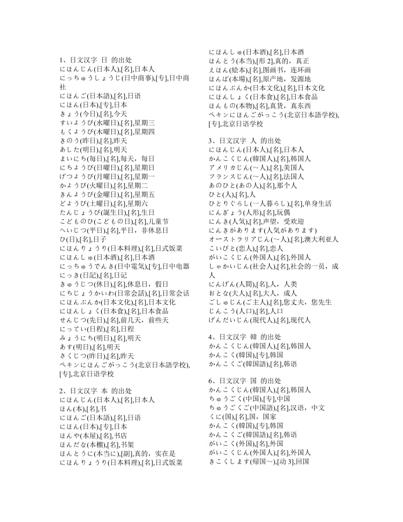 标准日本语初级汉字--以单词表为序1.doc_第1页