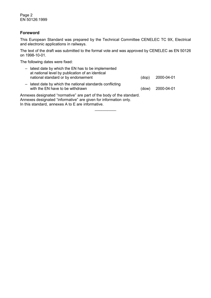 EN50126 铁路应用软件-可靠性、有效性、可维护性和安全性的规范和示范.doc_第2页