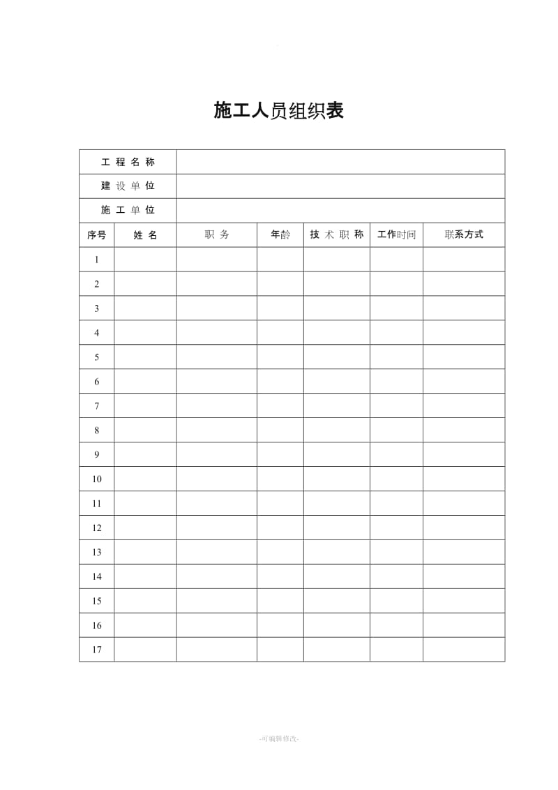 综合布线施工计划(完整版各种表格).doc_第3页