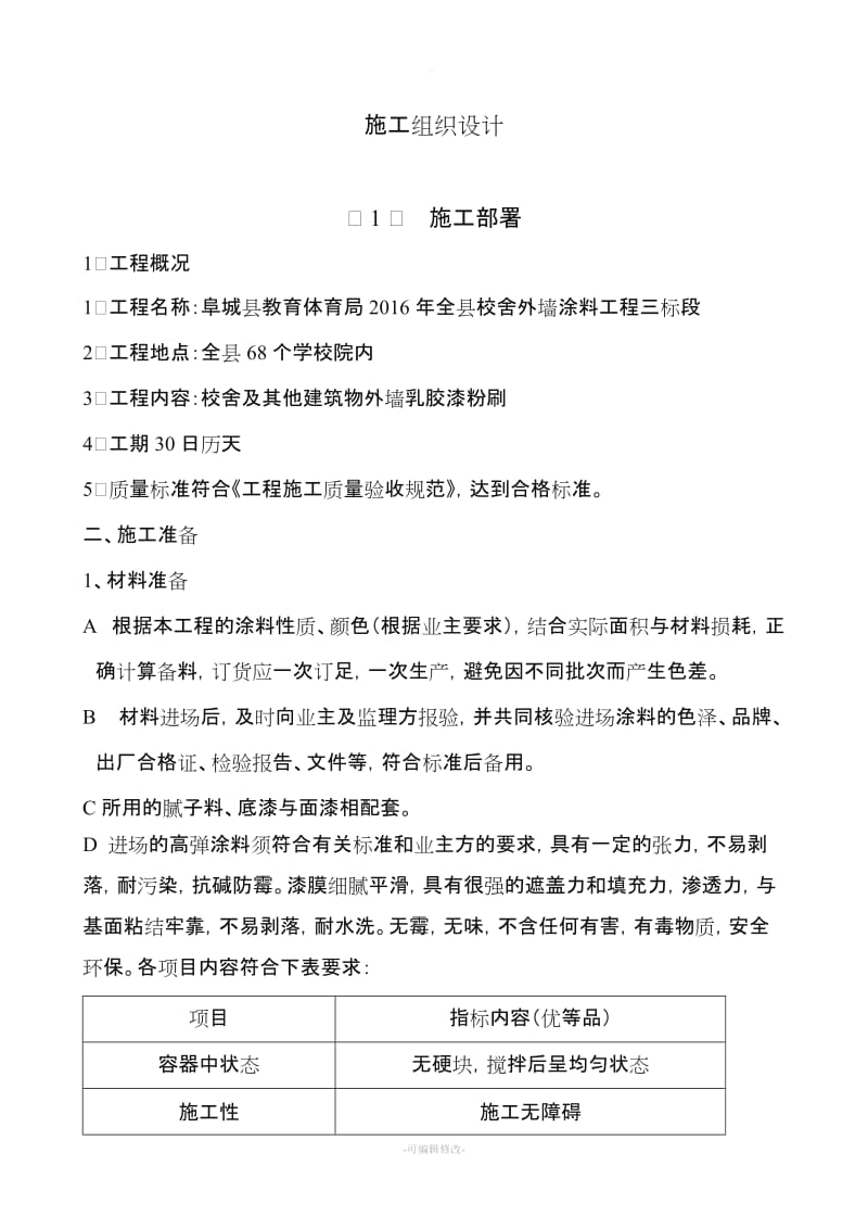 外墙涂料施工组织设计.doc_第1页