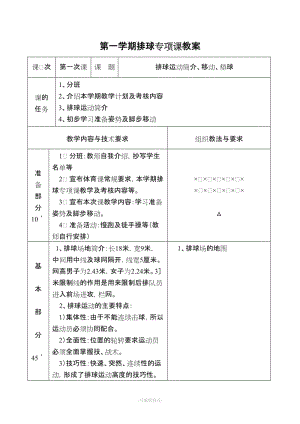 大學(xué)本科排球教案.doc