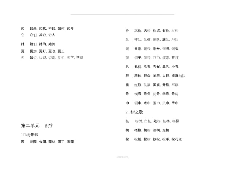 人教版小学语文二年级上册写字表.doc_第2页