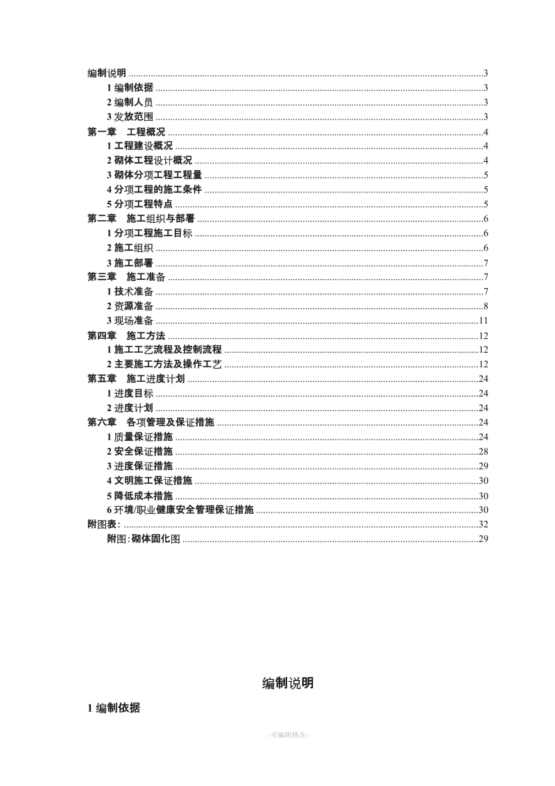 页岩空心砖砌体施工方案_secret.doc_第1页