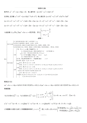 人教版高一數(shù)學(xué)必修一至必修四公式.doc