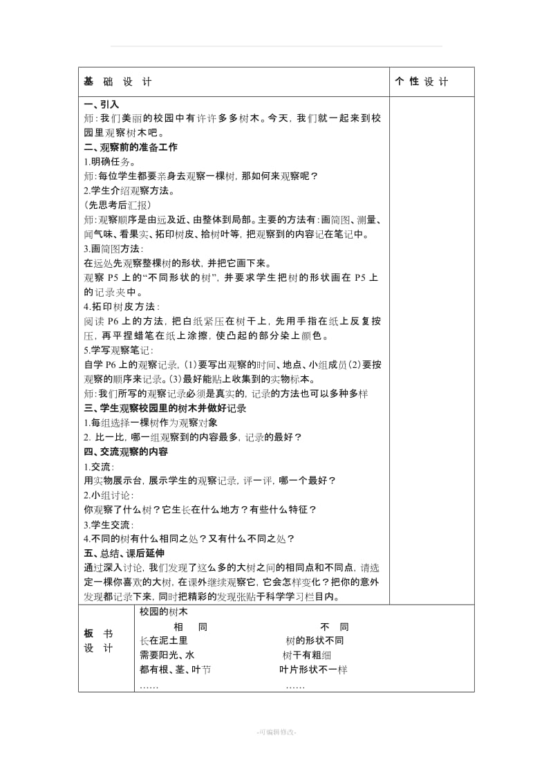 小学科学三年级上册 第2课 校园的树木 教案.doc_第2页