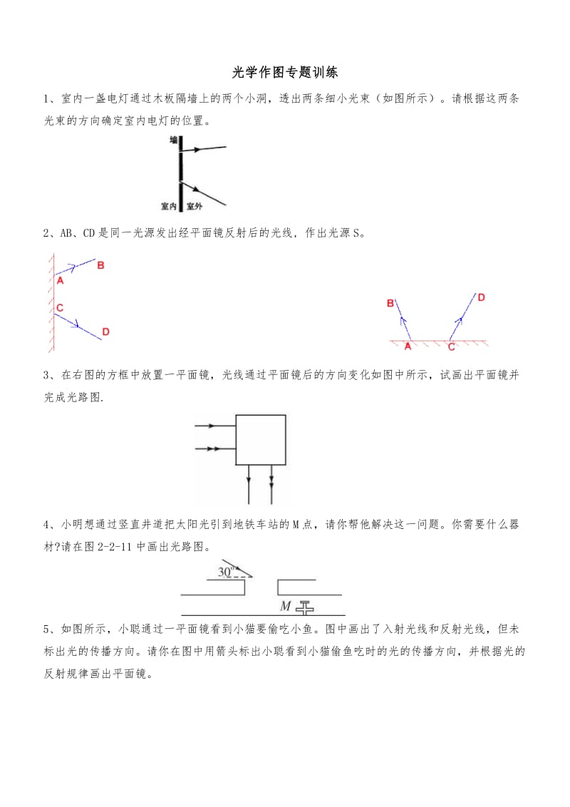 光学作图专题训练.doc_第1页