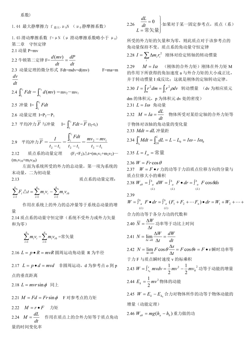 大学物理公式大全(大学物理所有的公式应有尽有).doc_第2页