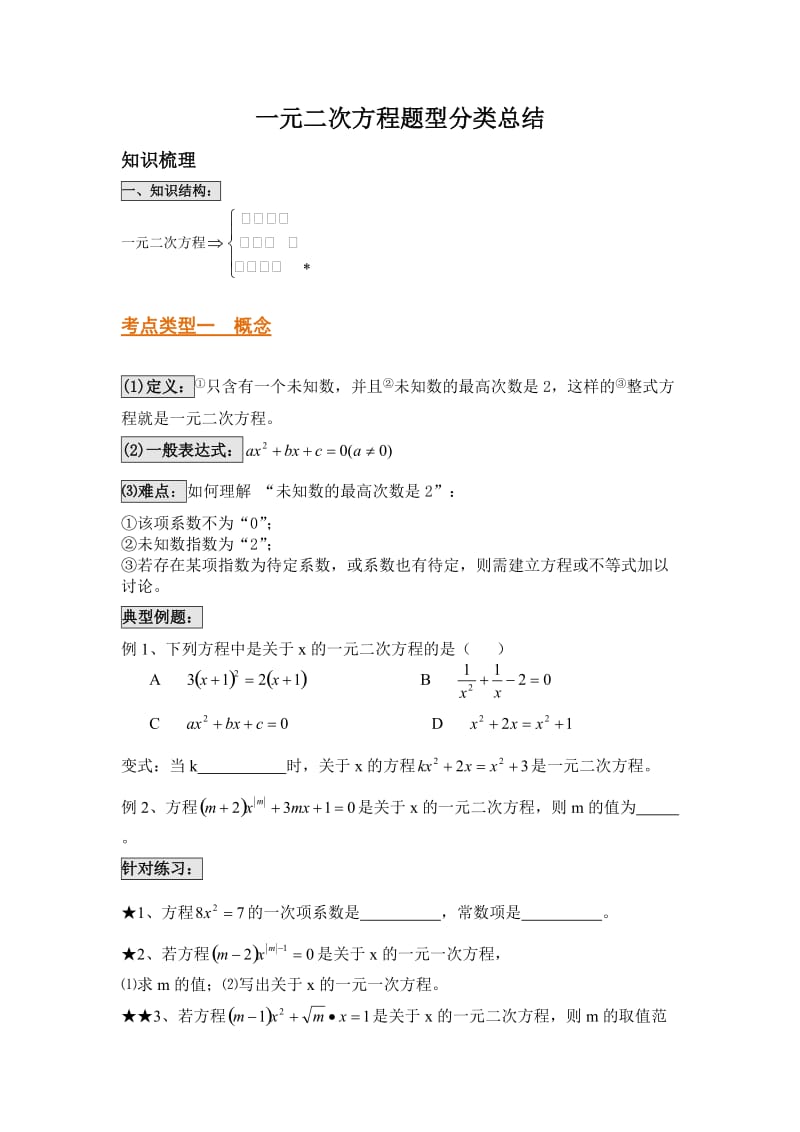 一元二次方程题型分类总结.doc_第1页