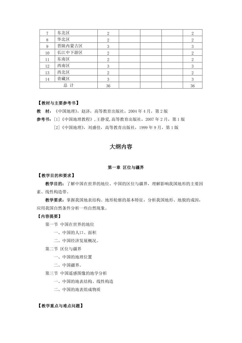中国地理课程教学大纲.doc_第2页