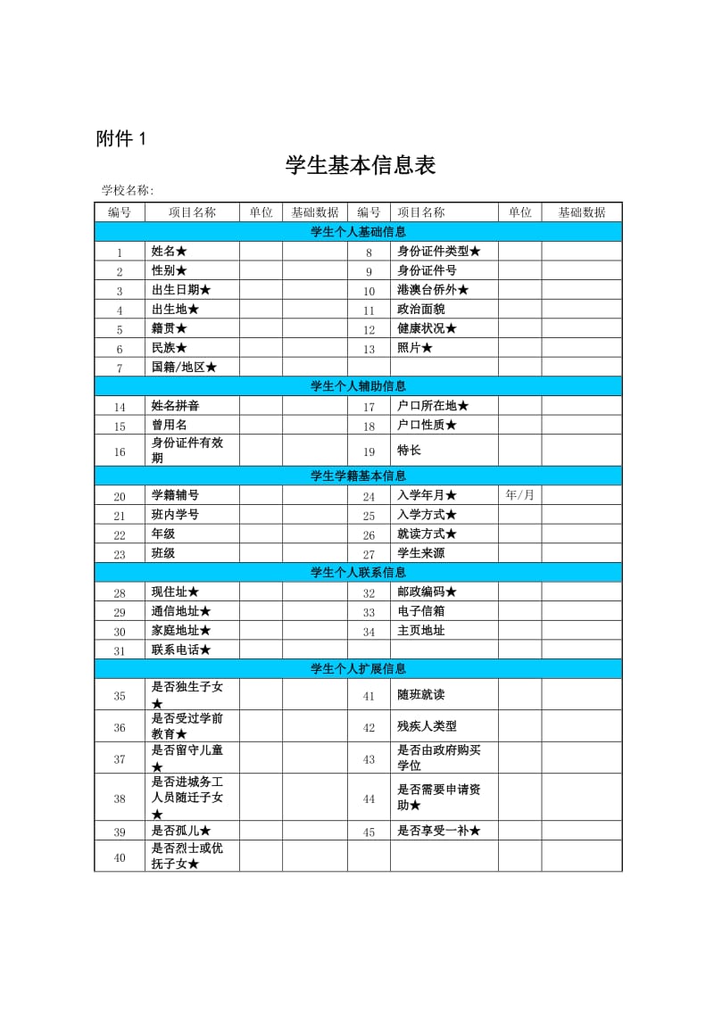 学籍各类表格.doc_第1页