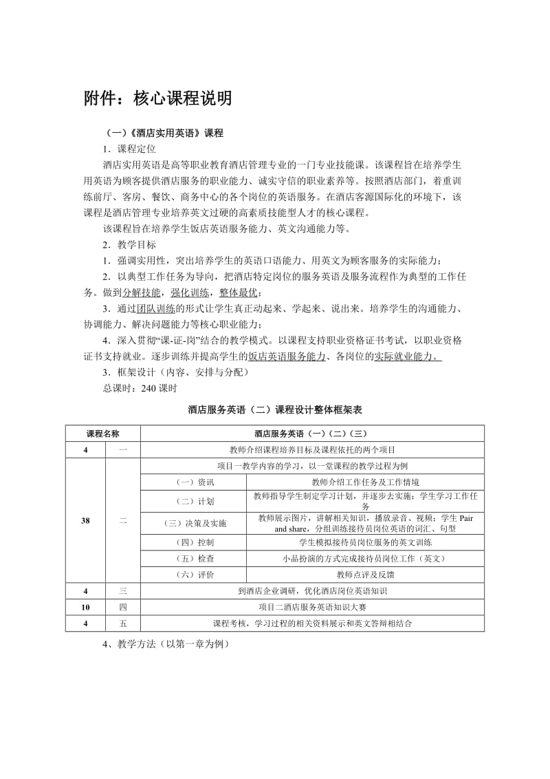 《酒店实用英语》课程说明.doc_第1页