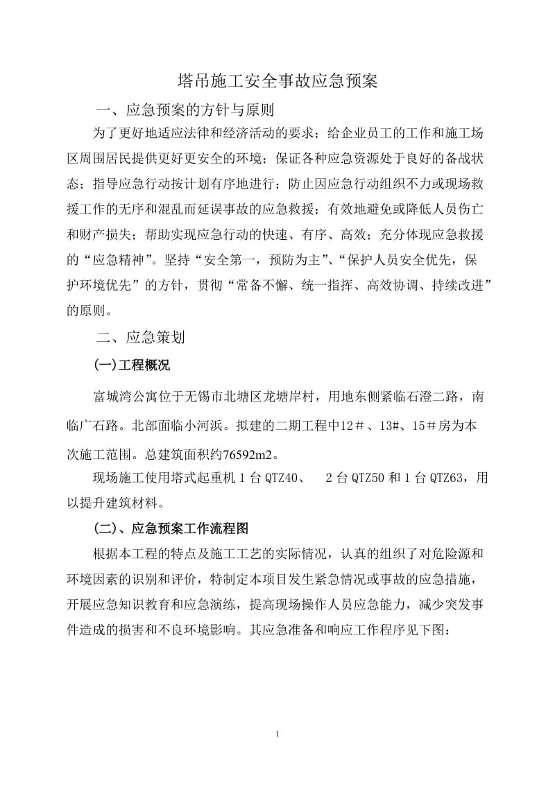 塔吊施工安全事故应急预案.doc_第1页