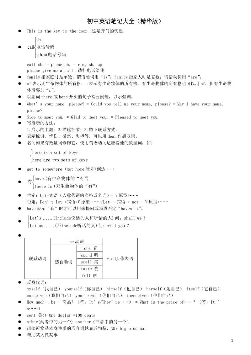 初中英语笔记(精华版).doc_第1页