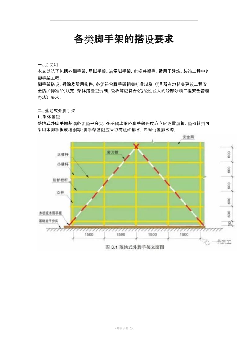 各类脚手架的搭设要求.doc_第1页