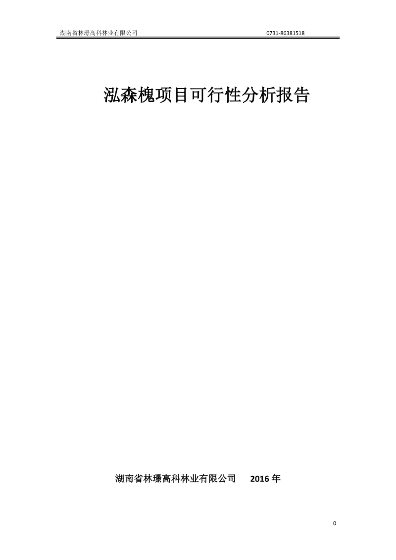 泓森槐项目可行性报告(南方).doc_第1页