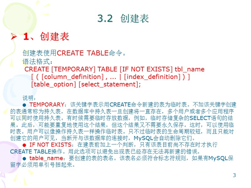 定义数据表MySQLppt课件_第3页