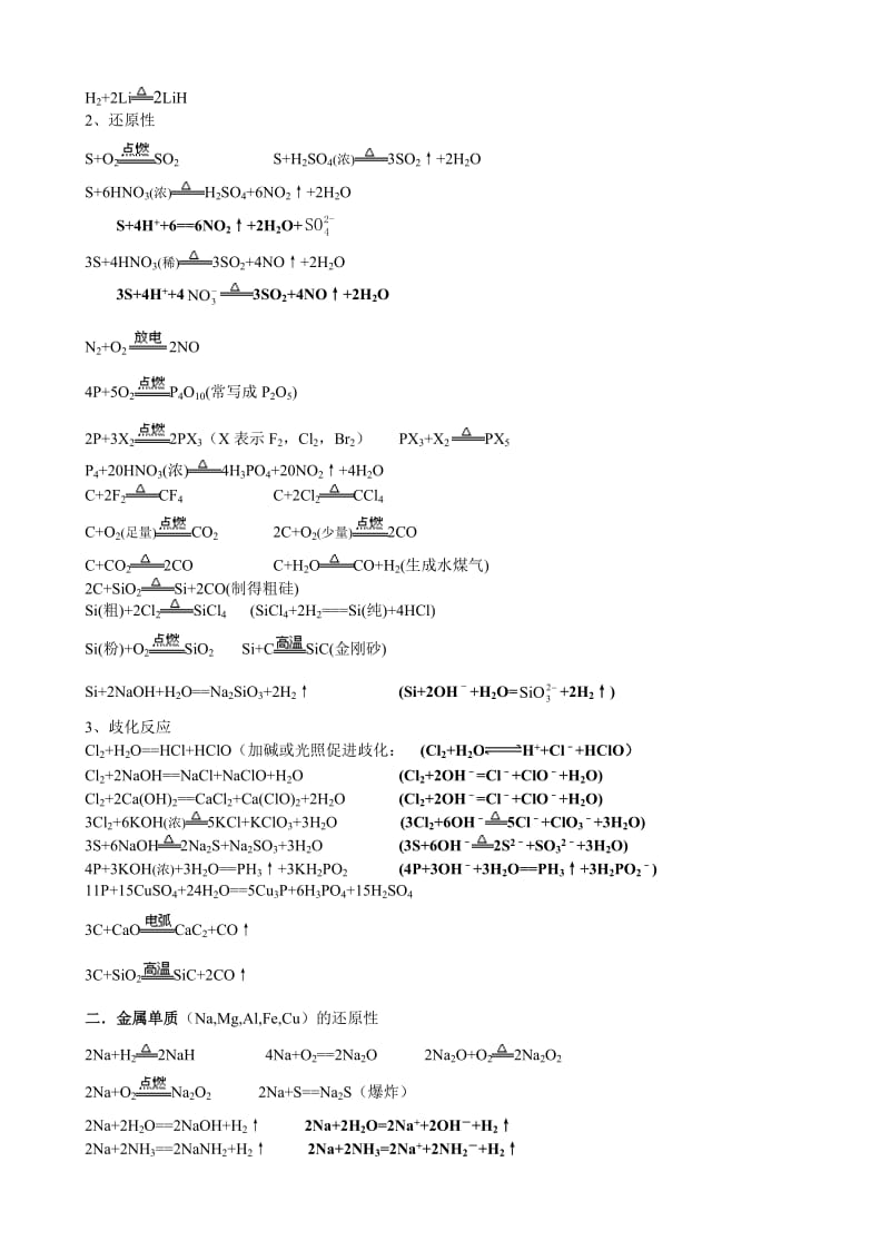 高中化学方程式总结以及必备知识点归纳总结.doc_第2页