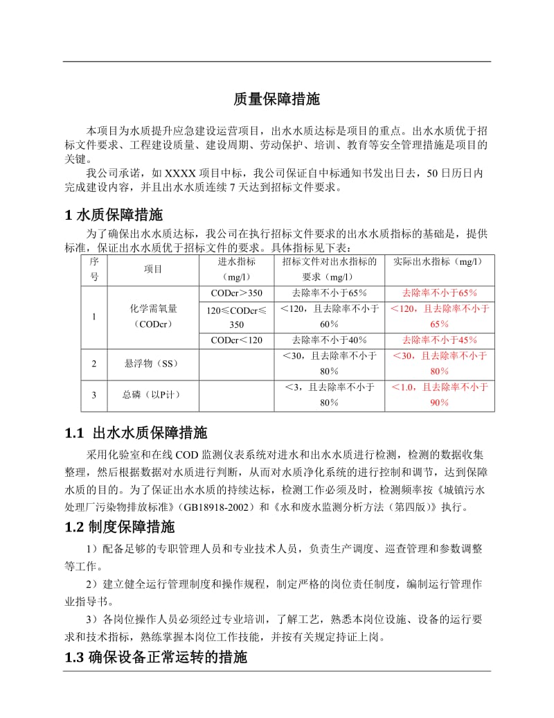 质量(完成时间、安全、环保)保障措施及方案.doc_第1页