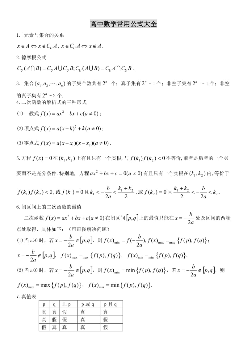 高中数学常用公式大全.doc_第1页