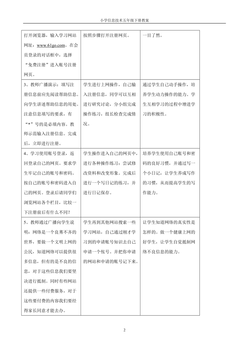 小学信息技术教案 五年级下册.doc_第2页