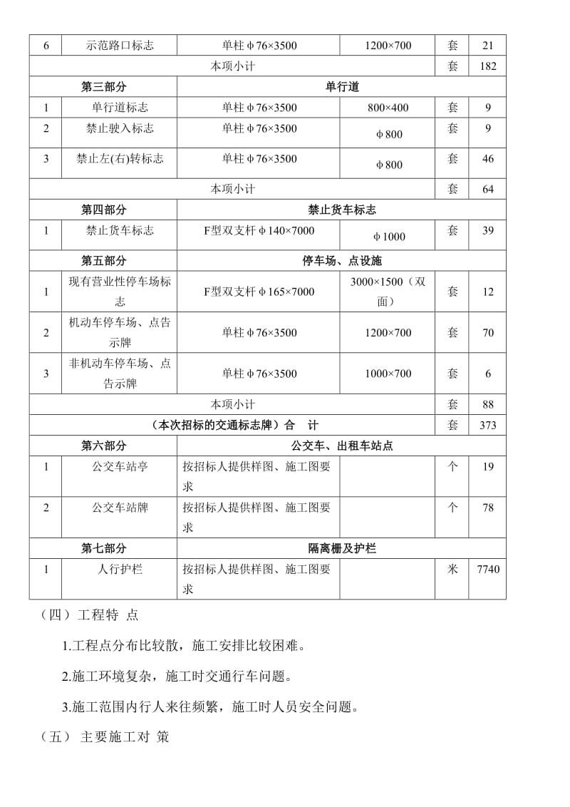 某交通标志牌、公交站亭站牌、人行道护栏投标施工组织设计.doc_第3页