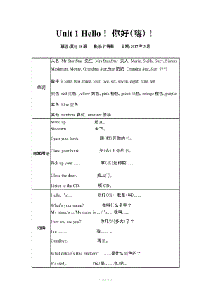 劍橋國際少兒英語筆記.doc