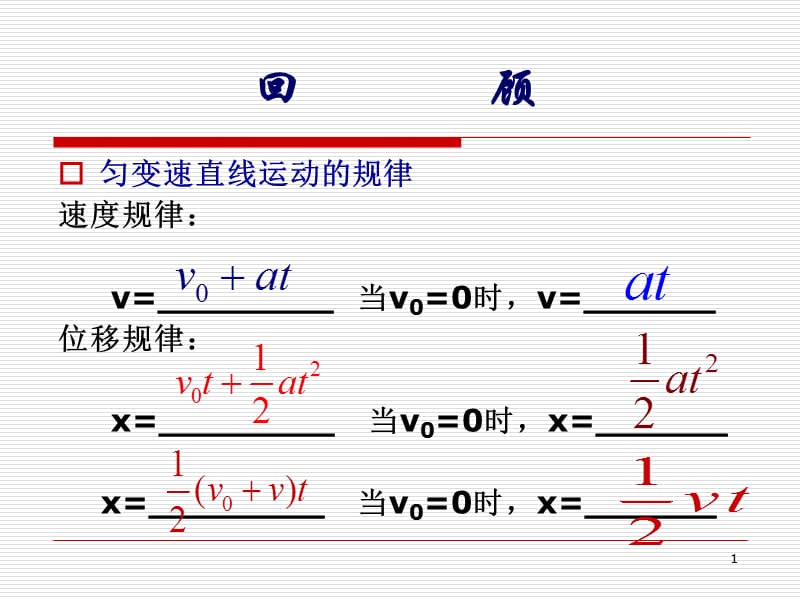 位移与速度关系ppt课件_第1页