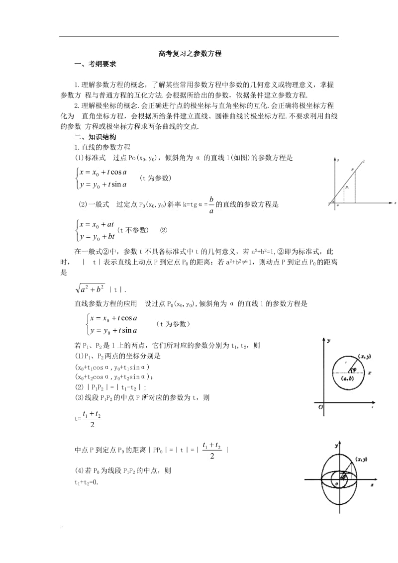 高中数学参数方程知识点汇总.doc_第1页