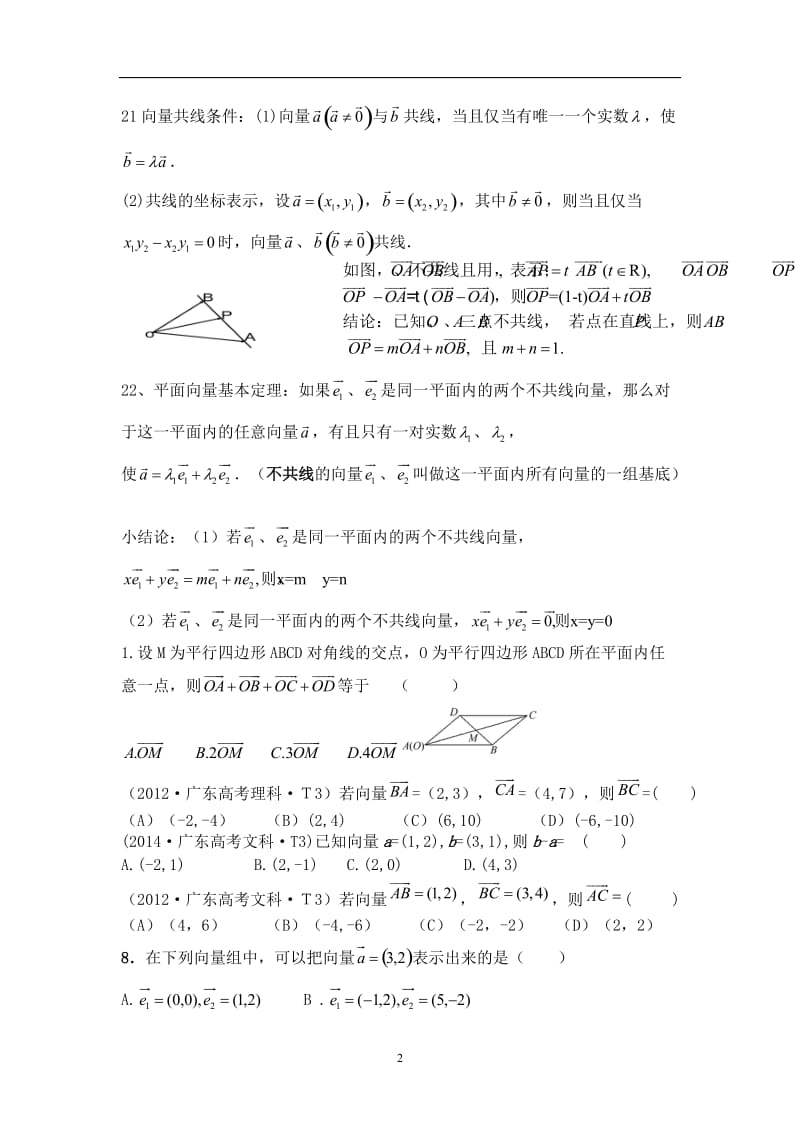 向量基础知识归纳与基础巩固练习题.doc_第2页