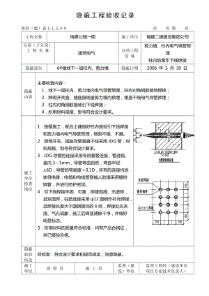 水電隱蔽工程驗(yàn)收記錄范例.doc