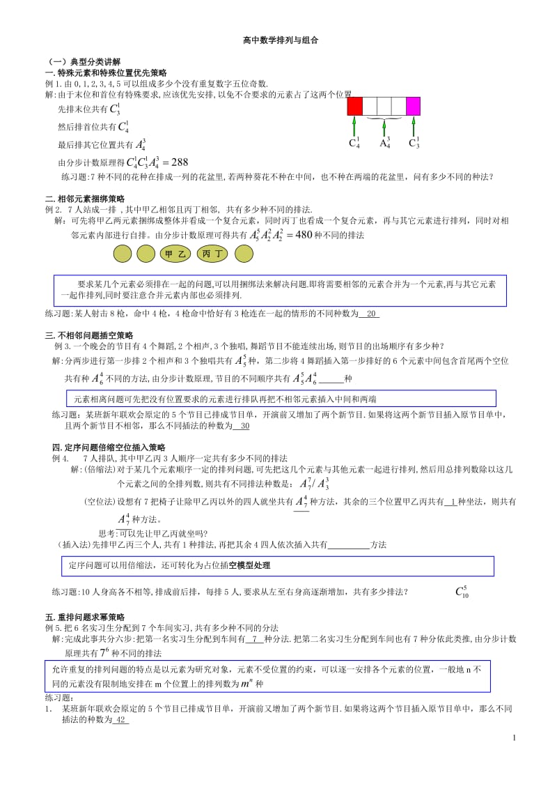 高中数学排列组合经典题型全面总结版.doc_第1页