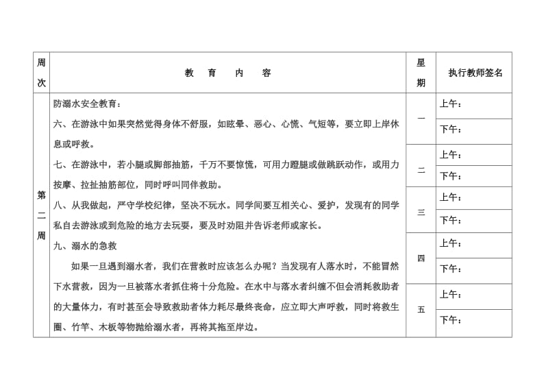 放学前五分钟安全教育内容(表格.doc_第2页