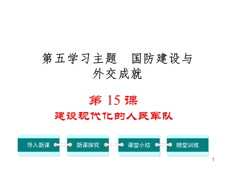 川教版八年级历史下册第15课建设现代化的人民军队ppt课件_第1页