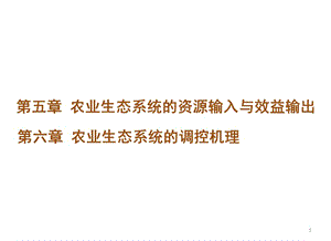 農(nóng)業(yè)生態(tài)系統(tǒng)的資源輸入與效益輸出及調(diào)控ppt課件