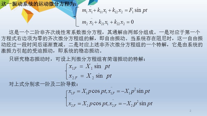 双自由度与多自由度的受迫振动ppt课件_第2页