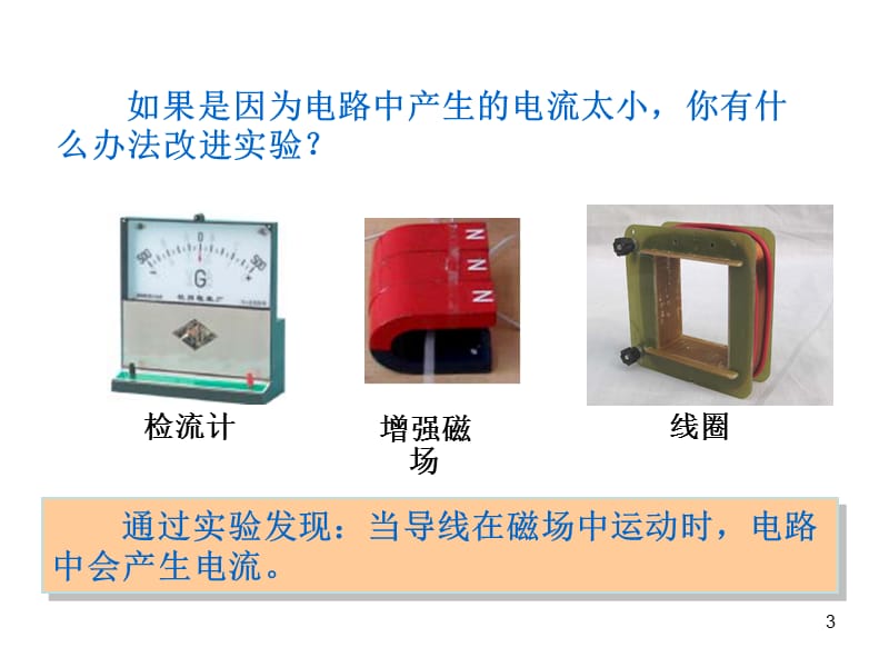 探究感应电流产生的条件初中物理实验ppt课件_第3页