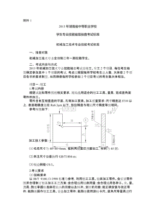 X年湖南省專業(yè)技能抽查考試標(biāo)準(zhǔn).doc