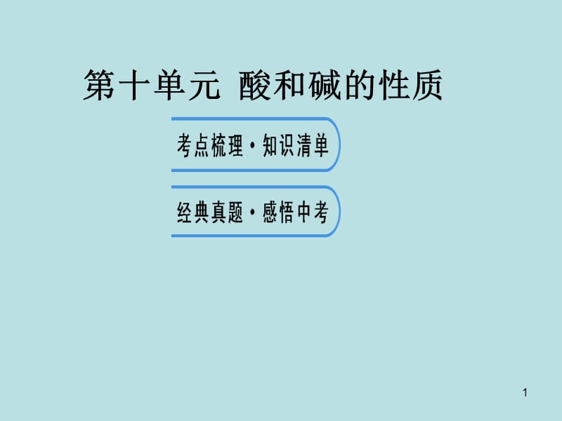 人教课标版初中化学九年级下册第十单元酸和碱的性质ppt课件_第1页