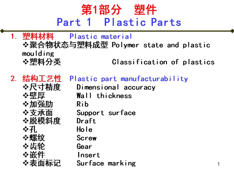 塑料成型工艺与模具第1部分塑件ppt课件_第1页