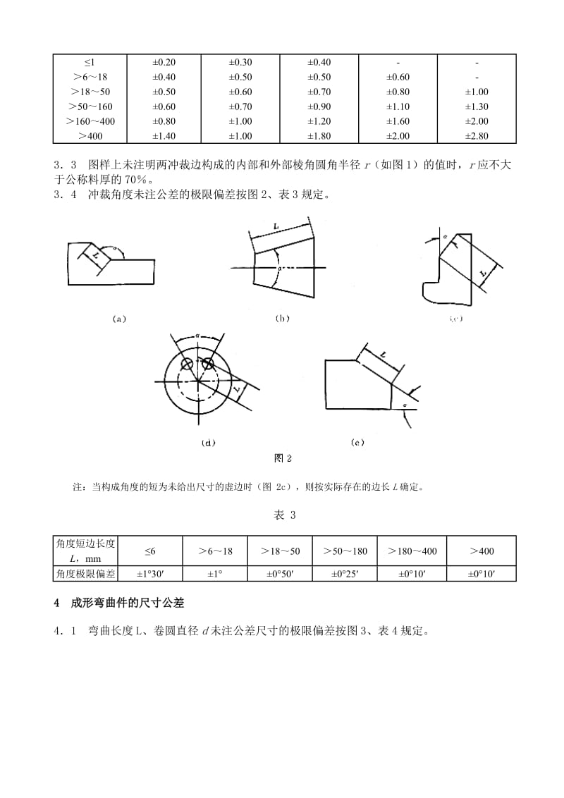 QC T 268-1999汽车冷冲压加工零件未注公差尺寸的极限偏差.doc_第3页