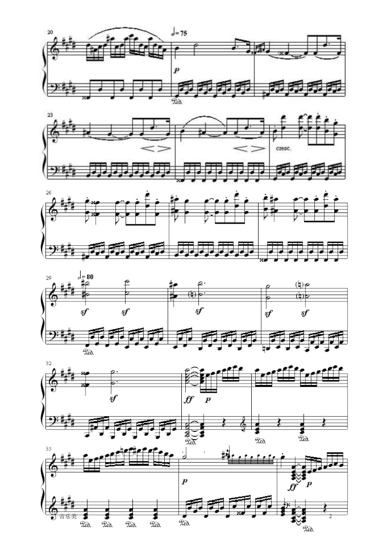 [音乐]贝多芬月光奏鸣曲第三乐章钢琴谱(完整版)_第2页